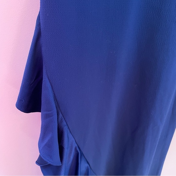 Aidan Mattox navy blue satin evening gown / prom dress size 4 - Picture 10 of 15